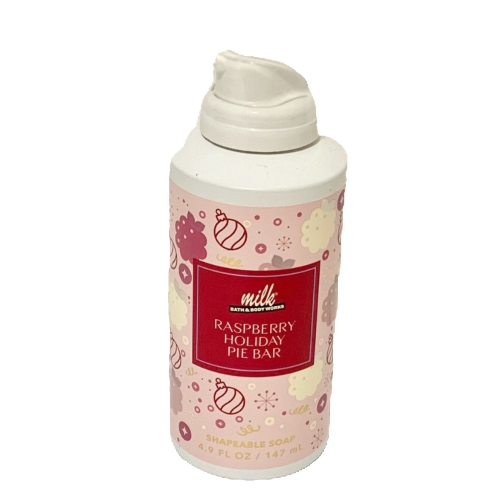 Bath & Body Works Milk Bar Raspberry Holiday Pie Bar Shapeable Soap NEW